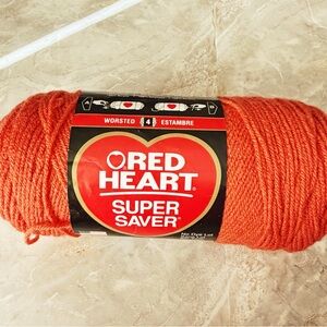 Red Heart Super Saver Yarn in Coral #4 Worsted